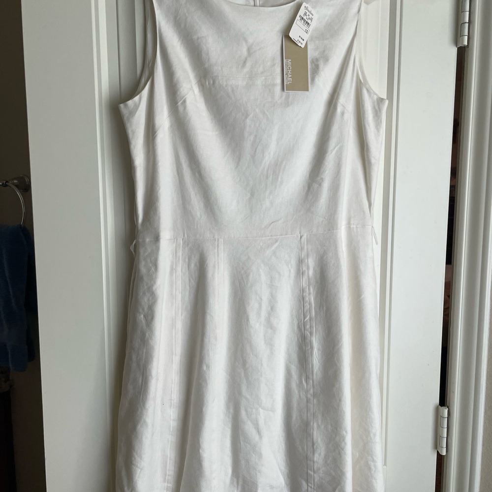 Michael Kors Cream Sleeveless Midi Dress